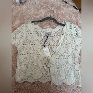 Crochet white cardigan